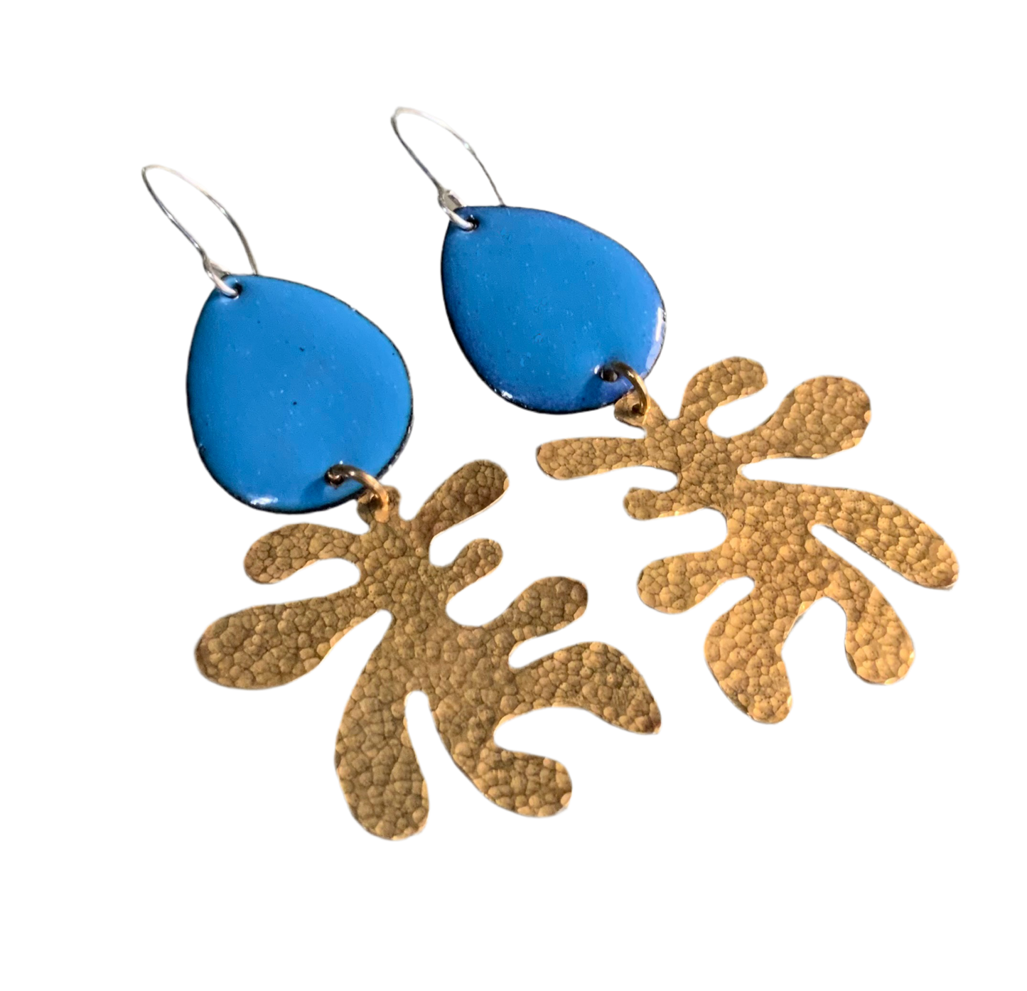 Seaweed Ocean Theme Enameled Earrings PICK YOUR COLOR
