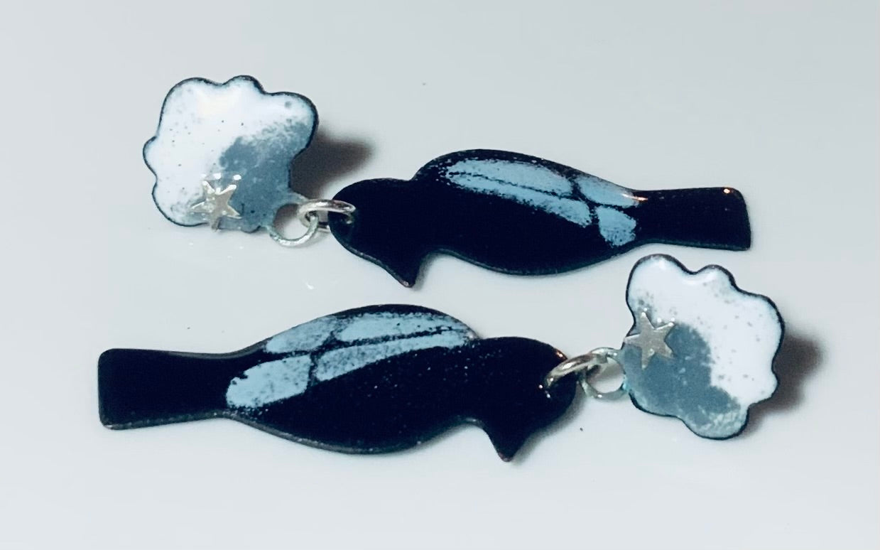 Enameled Bird and Cloud with SS star