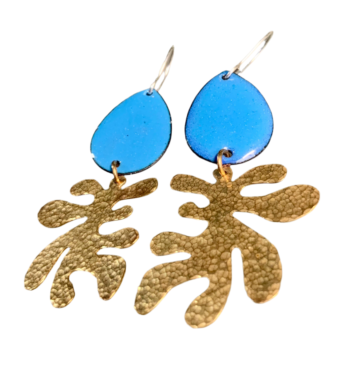 Seaweed Ocean Theme Enameled Earrings PICK YOUR COLOR