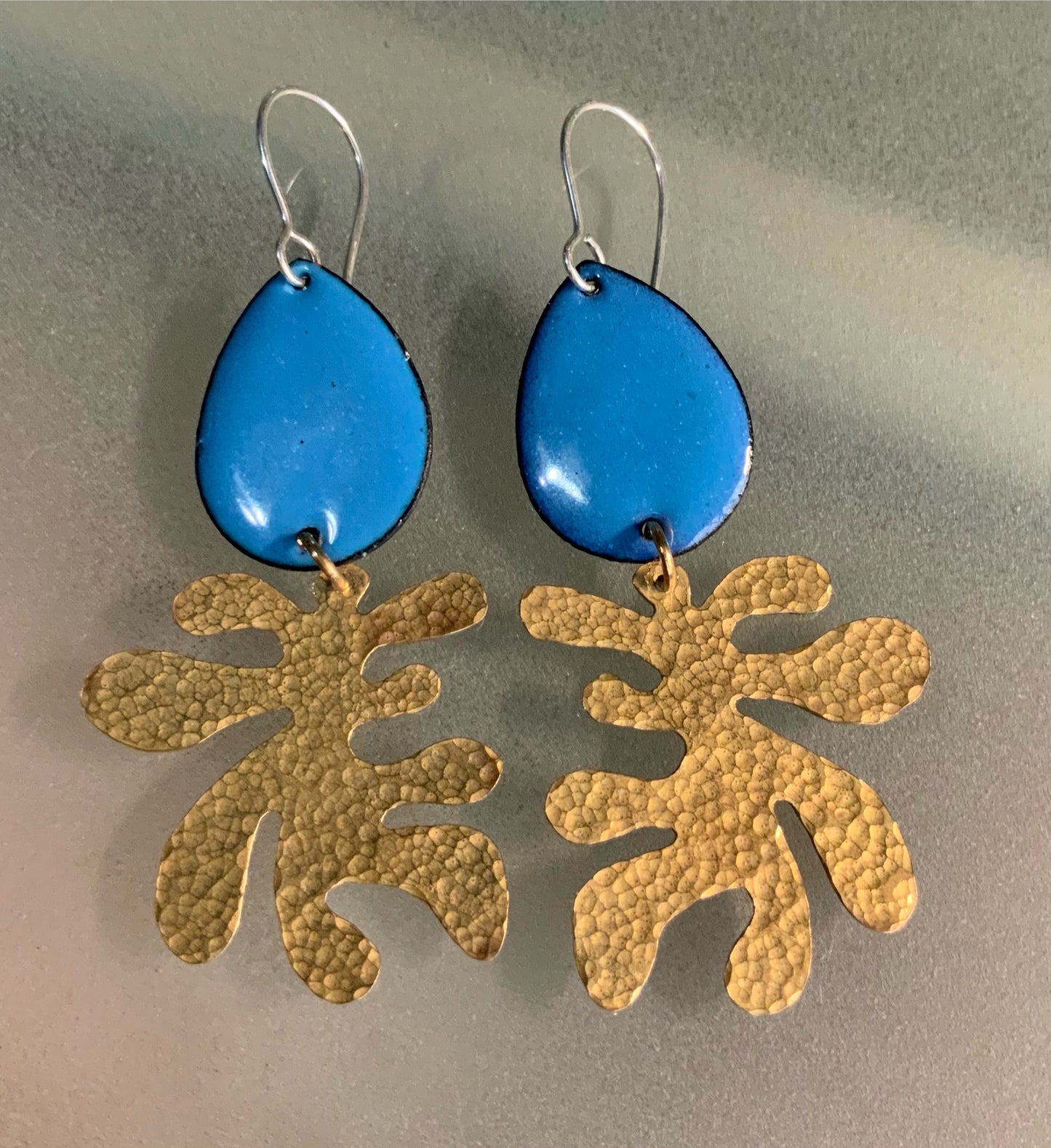 Seaweed Ocean Theme Enameled Earrings PICK YOUR COLOR