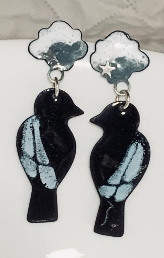 Enameled Bird and Cloud with SS star